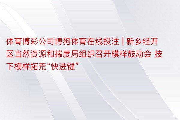 体育博彩公司博狗体育在线投注 | 新乡经开区当然资源和揣度局组织召开模样鼓动会 按下模样拓荒“快进键”